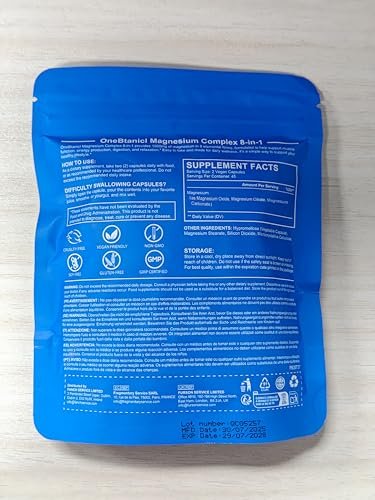 8-in-1 Magnesium Komplex Kapseln 90 Stück – mit Magnesiumglycinat, Citrat, Malat, Taurat – für Schlaf, Muskelentspannung, Nerven & Herz, Energie