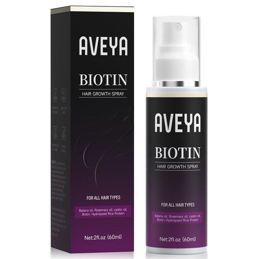 AVEYA Haarwuchs Serum mit Rosmarinöl, Batanaöl & Biotin für Frauen und Männer – Stärkt, verdickt und beschleunigt das Haarwachstum, nicht fettend, hilft gegen Haarausfall – 60 ml