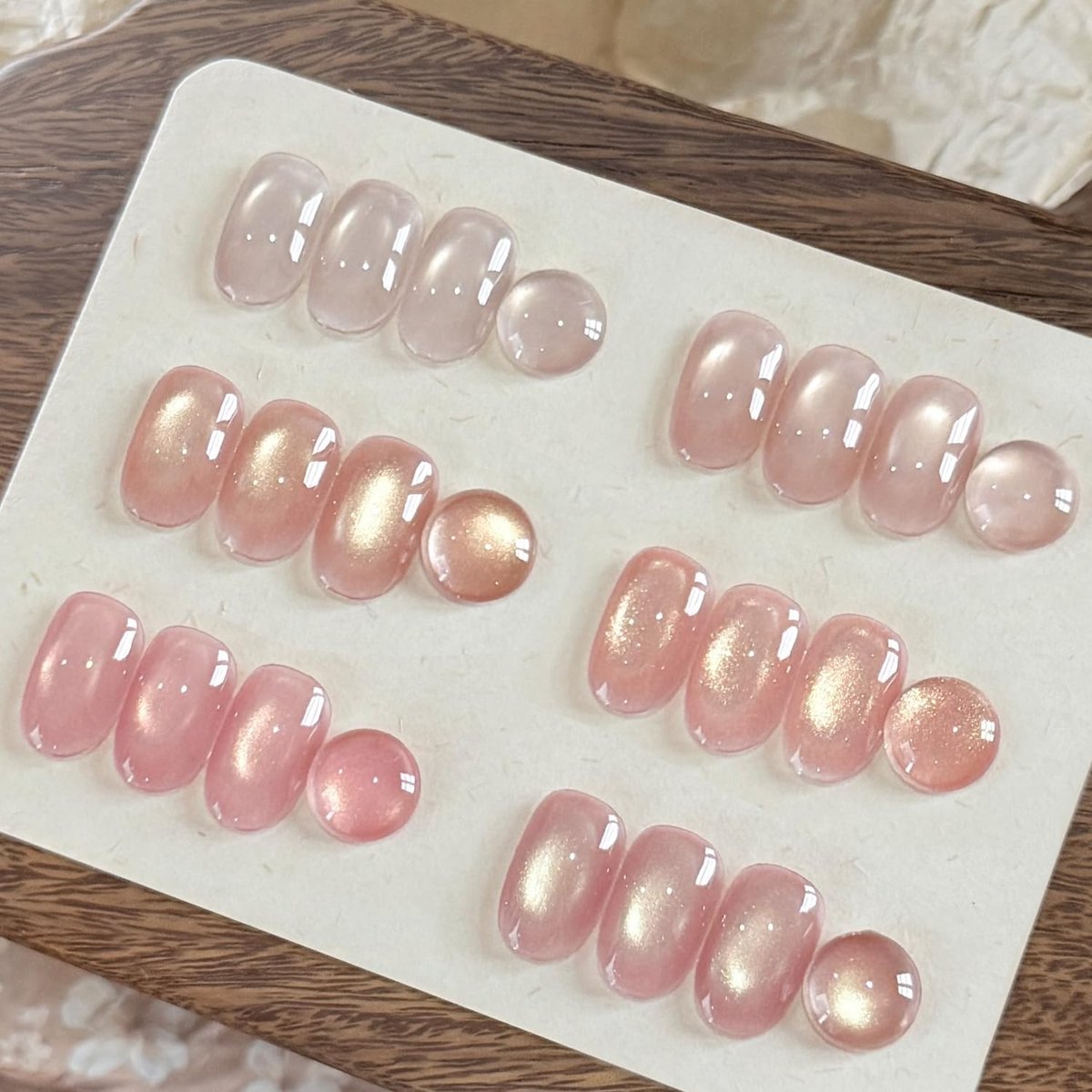 GAOY Soft Pink Katzenauge Gel-Nagellack Set – 6 Jelly-Nude-Farben, holografisch-transluzenter Gel-Lack mit Magnet, UV-Licht-Aushärtung für Nagelkunst, Moonlight Ballet