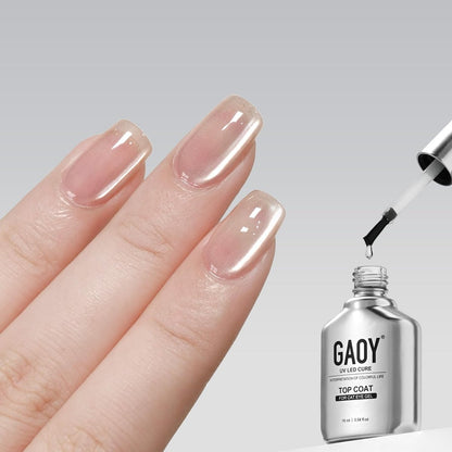GAOY Crystal Top Coat Speziell für Katzenaugen-Gel – Verstärkt den Katzenauge-Effekt, Hochglanz für langanhaltende UV-Nagelkunst, 16 ml