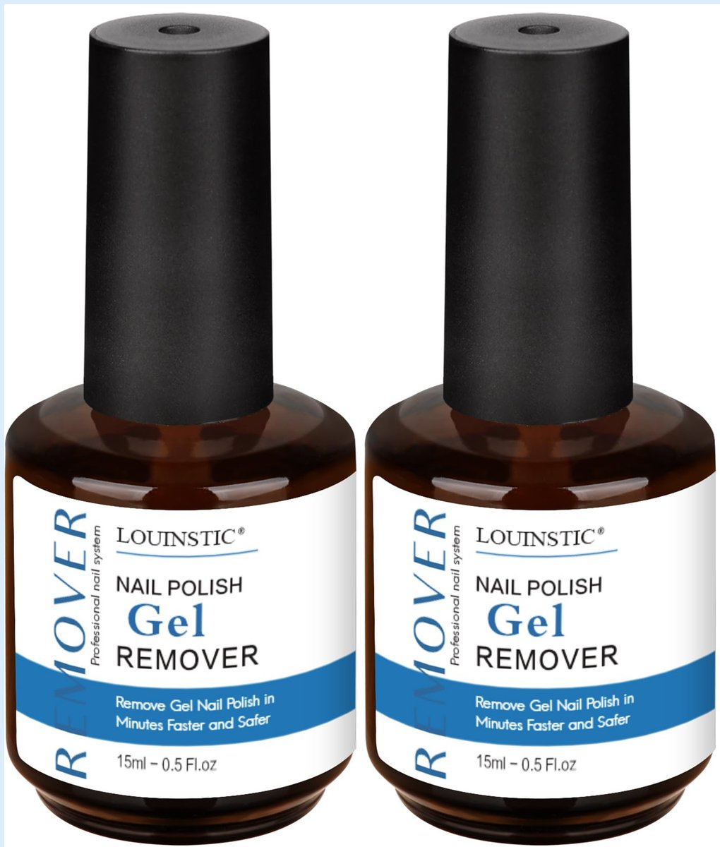 LOUINSTIC Gel Nagellack Entferner 2er Pack (30ml) – Acetonfrei & Sanft, Schnelle Gelentfernung in 2-5 Minuten, Ohne Einweichen oder Folie, Ideal für DIY Maniküre zu Hause