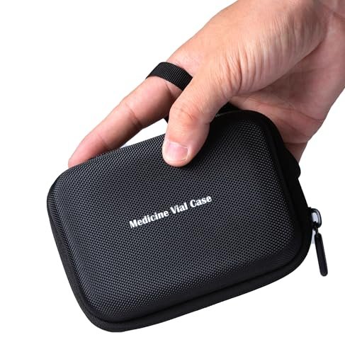 Moyite 24 Slots Peptid-Aufbewahrungsbox für Kühlschrank – Passend für 1ml, 2ml, 3ml Vials – mit Handschlaufe und Logo – Schwarz (nur Box)