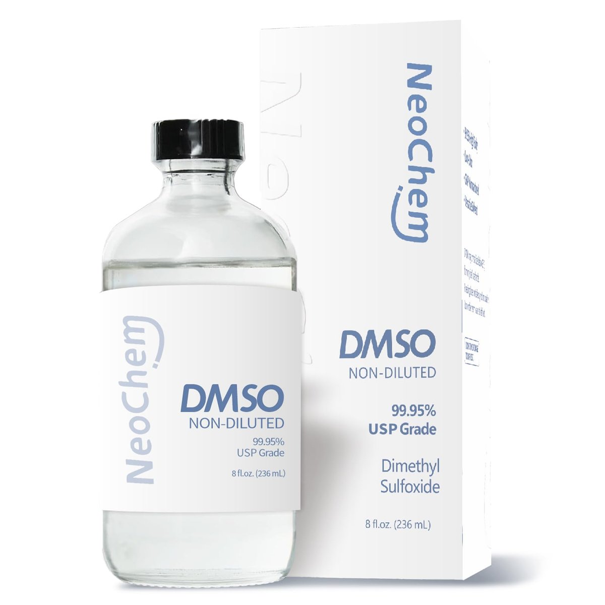 NeoChem Dimethyl Sulfoxid (DMSO) 99,95 % rein flüssig | 8 oz. DMSO unverdünnt | Geruchslos, in hochwertiger Glasflasche