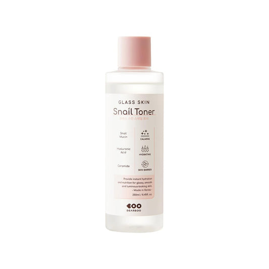 DEARBOO Glass Skin Snail Toner – 8,45 fl oz Feuchtigkeitsspendender Gesichtstoner mit Schneckenschleim für einen strahlenden Teint