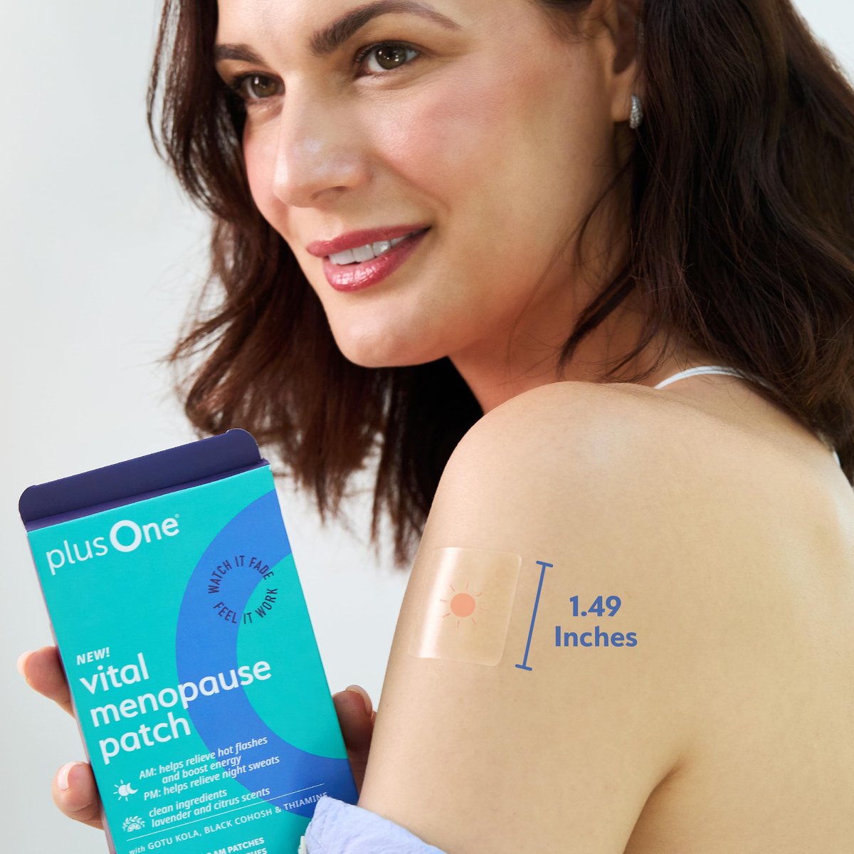 plusOne Vital Menopause Pflaster AM & PM – Unterstützung bei Hitzewallungen & Nachtschweiß – Fördert Energie & Schlaf – Kräuter-Arjuna-Tägliche Pflaster – 16 Stück