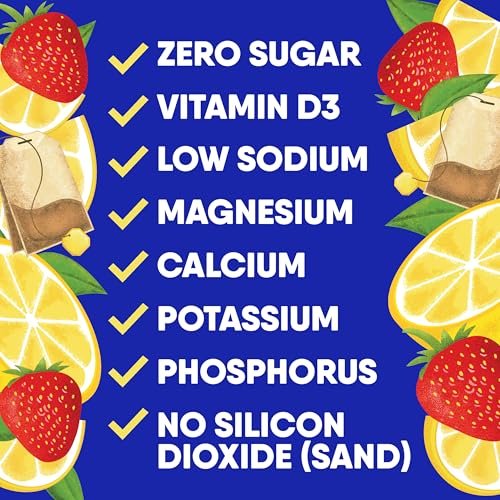 GoHydrate Elektrolyt-Pulver-Päckchen mit niedrigem Natriumgehalt, zuckerfrei - Instant-Hydratation täglicher Trinkmix - Null Zucker Wasseraroma-Päckchen mit Vitamin D - (Zitronenlimonade gemischt, 15 Päckchen)