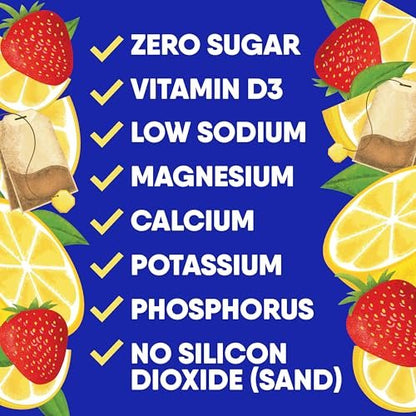 GoHydrate Elektrolyt-Pulver-Päckchen mit niedrigem Natriumgehalt, zuckerfrei - Instant-Hydratation täglicher Trinkmix - Null Zucker Wasseraroma-Päckchen mit Vitamin D - (Zitronenlimonade gemischt, 15 Päckchen)