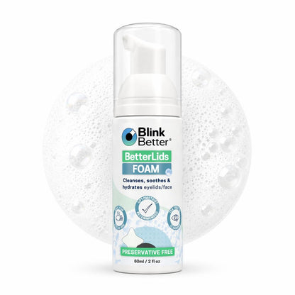 BlinkBetter BetterLids Schaum-Reiniger für Augenlider – Sanfte tägliche Reinigung für Augenlider & Wimpern – Beruhigende Teebaumöl-Formel mit Ectoin & Centella, nicht stechend, konservierungsmittelfrei, 59 ml