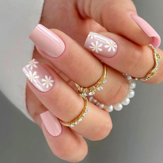 JMEOWIO Gel-Nagelaufkleber Blumen Pink – Semi-Cured Gel-Nagelstreifen für UV/LED-Nagelkunst