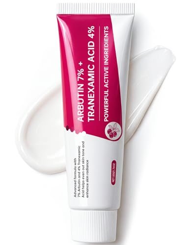 EELHOE Arbutin 7% + Tranexamsäure 4% Creme – 70.000 ppm Arbutin & 40.000 ppm TXA – Feuchtigkeitsspendend, ebenmäßiger Hautton, reduziert dunkle Flecken & Pigmentierung, 50 ml