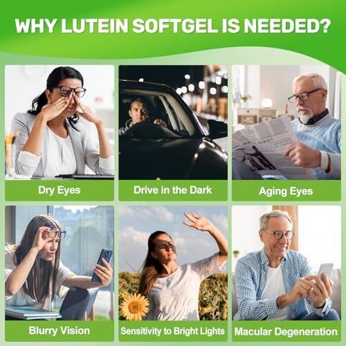 Lutein & Zeaxanthin Kapseln – Augen-Vitamine mit Omega-3 für Sehkraft & Augengesundheit, 150 Softgels