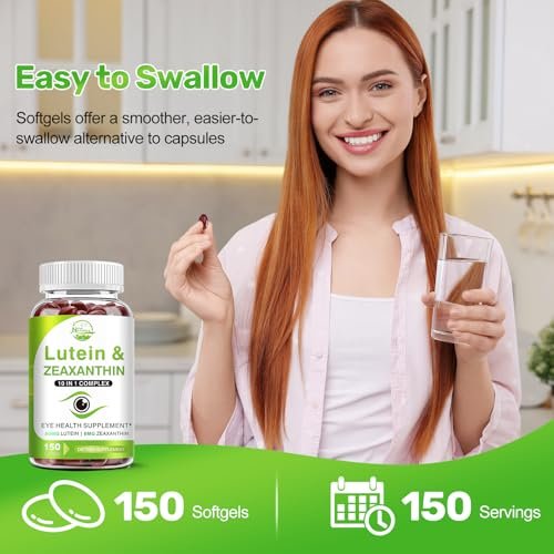 Lutein und Zeaxanthin Nahrungsergänzung, Augen Vitamin & Mineralstoff Komplex, Multivitamin für Sehkraft & Augengesundheit mit Omega-3, Schützen und verbessern Sie Ihre Augengesundheit vollständig, 300 Softgels