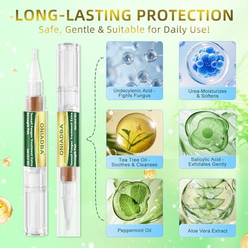 Nagelpilz-Behandlungsstift Extra Stark – Repariert gelbe, verfärbte, dicke & eingewachsene Nägel – Pilzlösung für Zehen- & Fingernägel – (6 x 5 ml/0,17 Fl. Oz Stifte)