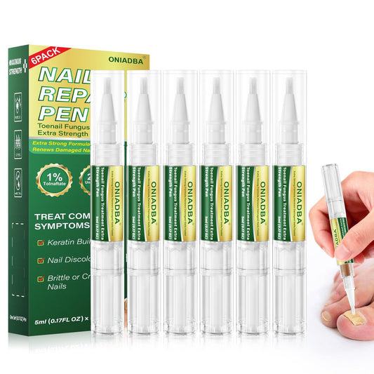 Nagelpilz-Behandlungsstift Extra Stark – Repariert gelbe, verfärbte, dicke & eingewachsene Nägel – Pilzlösung für Zehen- & Fingernägel – (6 x 5 ml/0,17 Fl. Oz Stifte)