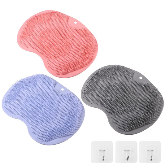 3er-Pack Silikon-Fußbürste für die Dusche – Körperbürste, Silikon-Fußpflege-Pad, wandmontierbar mit Saugnäpfen – für Männer und Frauen von RARKVEN