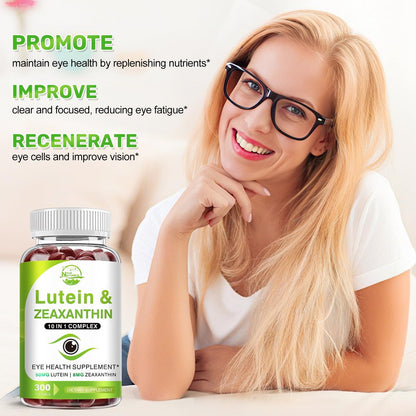 Lutein und Zeaxanthin Nahrungsergänzung, Augen Vitamin & Mineralstoff Komplex, Multivitamin für Sehkraft & Augengesundheit mit Omega-3, Schützen und verbessern Sie Ihre Augengesundheit vollständig, 300 Softgels
