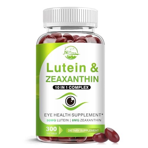 Lutein und Zeaxanthin Nahrungsergänzung, Augen Vitamin & Mineralstoff Komplex, Multivitamin für Sehkraft & Augengesundheit mit Omega-3, Schützen und verbessern Sie Ihre Augengesundheit vollständig, 300 Softgels