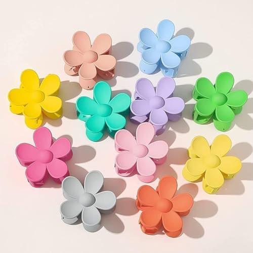 Rote Rosenrote Candy-Farbene Haarklammern – Große süße Blumenhaarspangen für dickes Haar