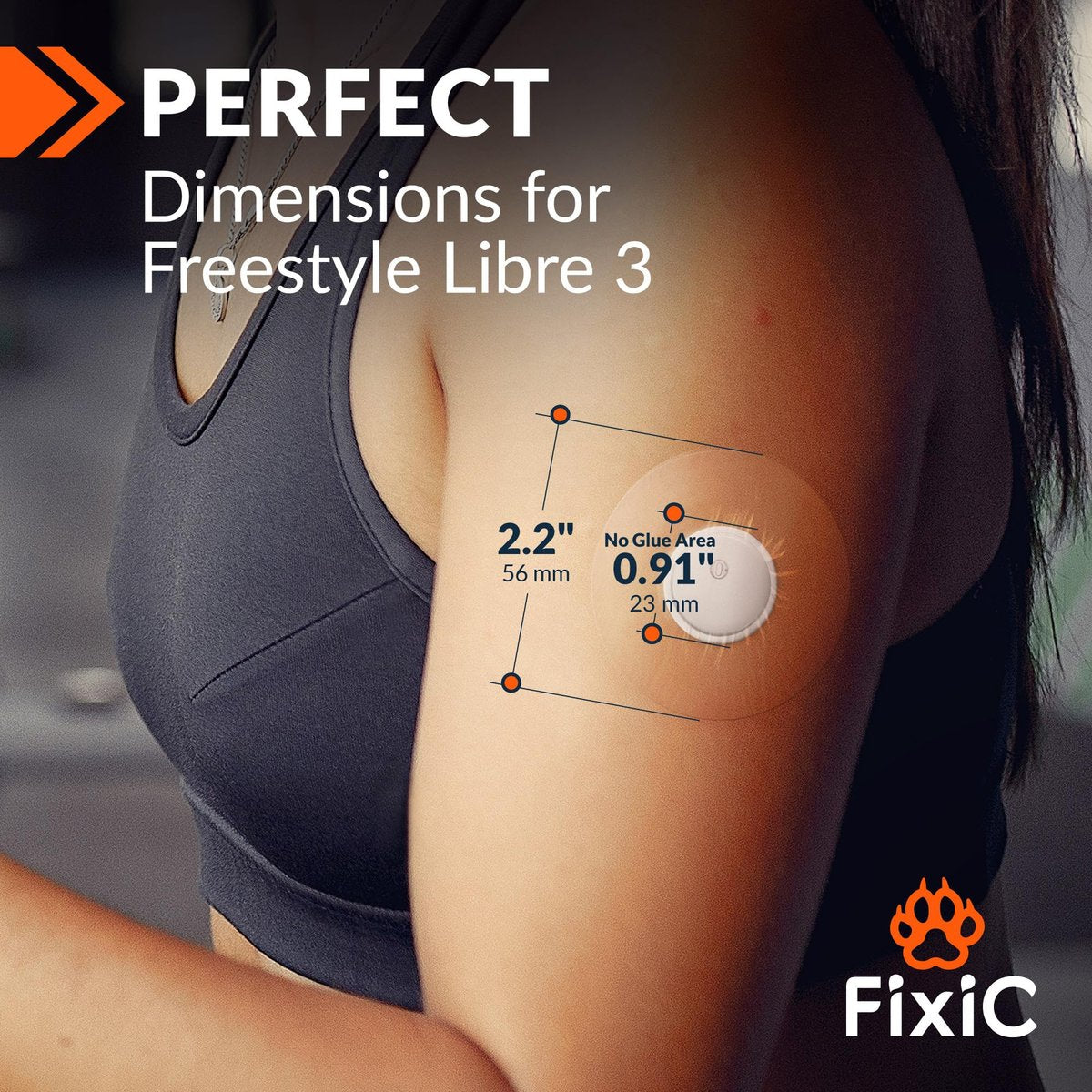 Fixic Libre 3 Sensor Covers – 25er Pack Kleine Größe – Perfekte Haftpflaster für Libre 3 & Plus – Kein Kleber in der Mitte – Vorgeschnittene Rückseite – Die beste Fixierung für Ihren Sensor! (Transparent)