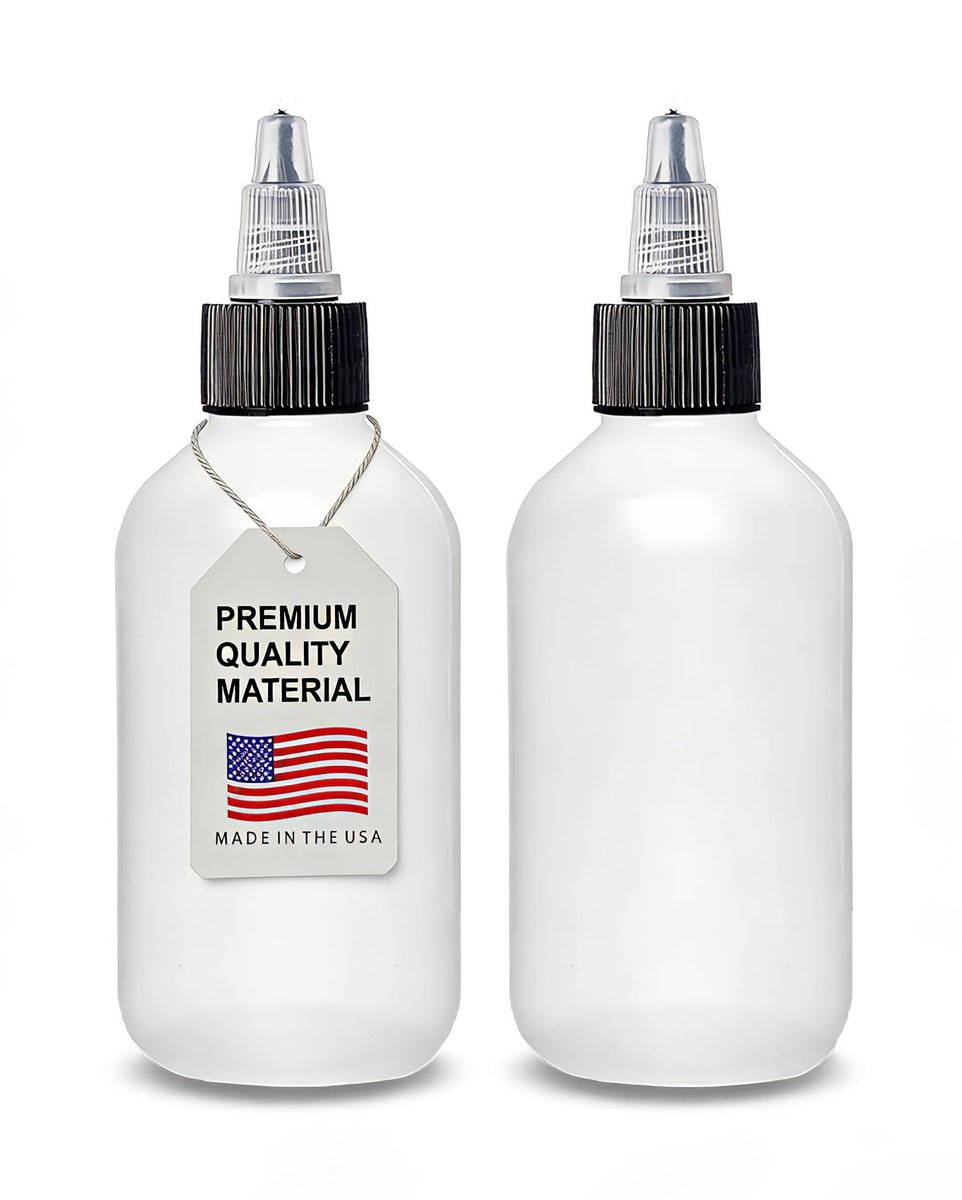 ljdeals 2 oz Plastik-Quetschflaschen mit Drehverschlüssen, wiederverwendbare Behälter für Shampoo, Haarfarbe, Lotionen, Gewürze, Kleber, Basteln, Soßen und mehr, 2er-Pack, BPA-frei, Hergestellt in den USA