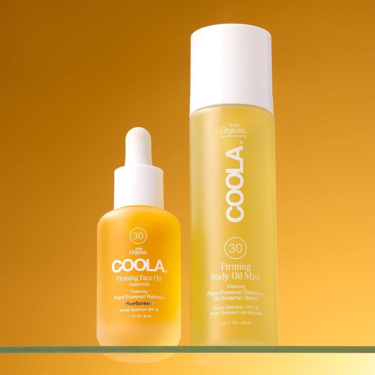 COOLA Firming Body Oil Mist SPF 30 – Organischer, leichter Sonnenschutznebel mit Bakuchiol, Vitamin C, D, E, Sanddorn- und Moringa-Ölen, strafft und glättet die Haut, 100 ml