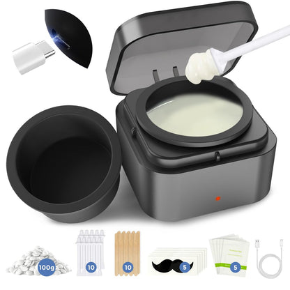 Boloye Nasenwachs-Set mit 100g natürlichem Harzwachs & 20 Stäbchen, Mini-Nasenhaarwachs-Set mit smarter Temperaturregelung, USB-Schnellheizung, 3-Minuten-Haarentfernung – hält 4–6 Wochen | Für Nase & Ohr, bis zu 15 Anwendungen