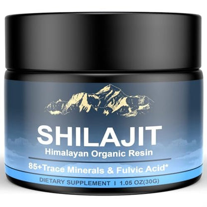 Himalayan Shilajit Bio-Resin – 600 mg reines Naturharz mit 85+ Spurenelementen & Fulvinsäure, Energie & Immunsystem, 30 g