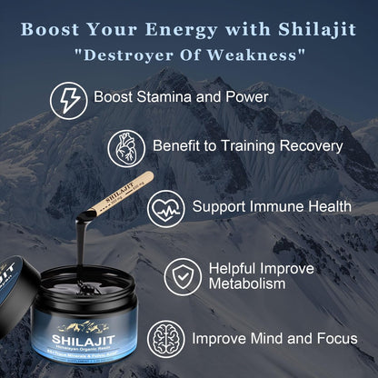 Himalayan Shilajit Bio-Resin – 600 mg reines Naturharz mit 85+ Spurenelementen & Fulvinsäure, Energie & Immunsystem, 30 g