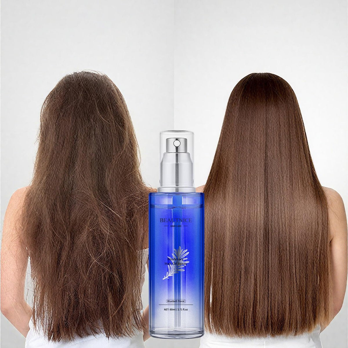 BEAUTNICE Rosmarin Haaröl Spray 80ml – Frizz-Kontrolle & Spliss-Reparatur mit Arganöl, Batanaöl, Lavendelöl für sofortige Geschmeidigkeit – langanhaltender Bluebell-Duft