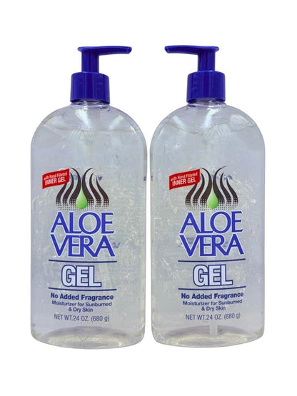Aloe Vera Gel (680 g) 2er-Pack – Reines, Stabilisiertes Aloe Vera Gel für Gesicht, Haare & Körper – Beruhigende Sonnenbrandlinderung, Feuchtigkeitspflege & Hautreparatur – Ohne Zusatzstoffe oder Duftstoffe
