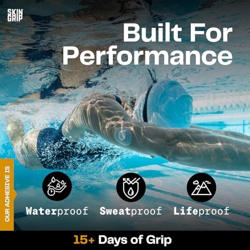 Skin Grip Tandem Mobi Klebe-Tasche mit Ausschnitt – 5er Pack – Wasserfeste & schweißresistente Aufbewahrungstasche, Ersatz für Original-Patch, Hält 6+ Tage, Hautfreundlich, (Tan)