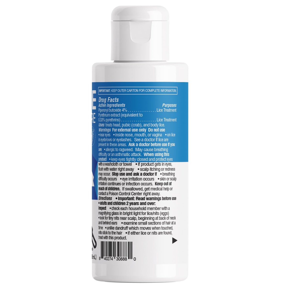 Lice No More Läuse-Shampoo 118 ml – Maximale Stärke mit Spezial-Läusekamm – Hergestellt in den USA