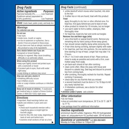 Lice No More Läuse-Shampoo 118 ml – Maximale Stärke mit Spezial-Läusekamm – Hergestellt in den USA