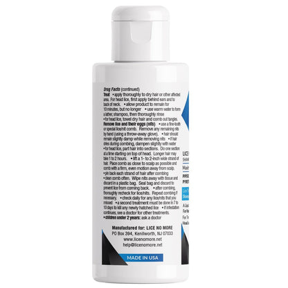 Lice No More Läuse-Shampoo 118 ml – Maximale Stärke mit Spezial-Läusekamm – Hergestellt in den USA