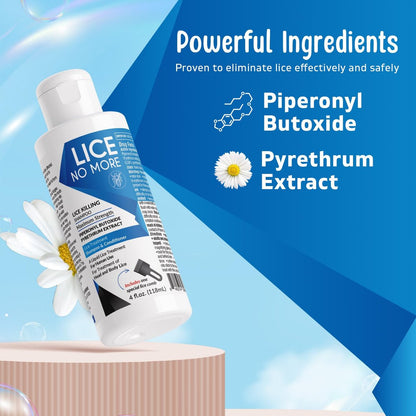 Lice No More Läuse-Shampoo 118 ml – Maximale Stärke mit Spezial-Läusekamm – Hergestellt in den USA