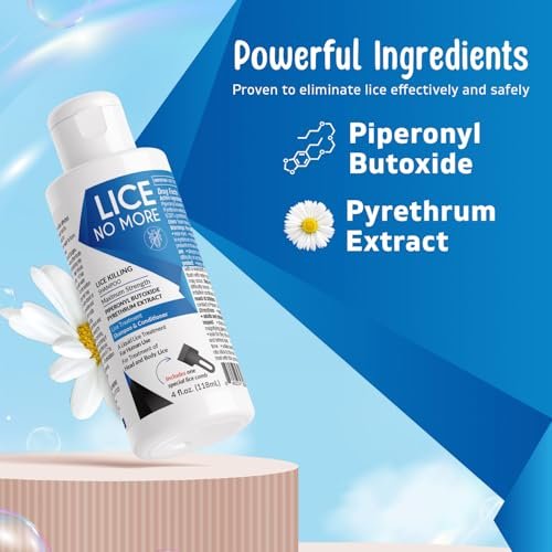 Lice No More Läuse-Shampoo 118 ml – Maximale Stärke mit Spezial-Läusekamm – Hergestellt in den USA