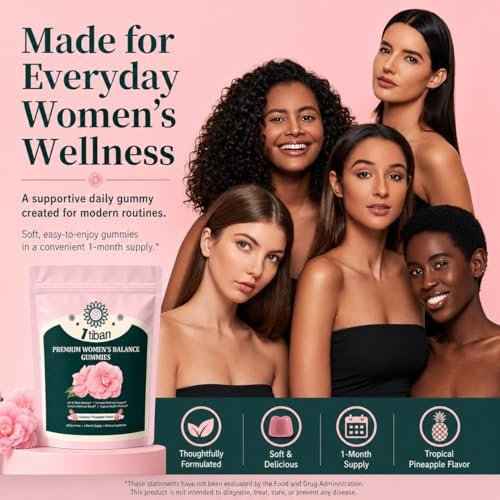 Itiban Ananas-Gummis für Frauen pH-Gleichgewicht, Weibliche Probiotika für Vaginalgesundheit, Immununterstützung, Vegan, Glutenfrei, Hawaiianische Ananas 60 Gummis 30 Portionen