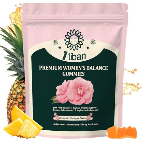 Itiban Ananas-Gummis für Frauen pH-Gleichgewicht, Weibliche Probiotika für Vaginalgesundheit, Immununterstützung, Vegan, Glutenfrei, Hawaiianische Ananas 60 Gummis 30 Portionen