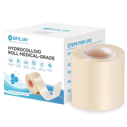 Hydrokolloid-Wundauflagen zur Wundversorgung, medizinische Hydrokolloid-Rolle mit Selbstklebung, ultra-absorbierend, flexibel & wasserdicht, zuschneidbar für Erste-Hilfe-Set (5 cm x 3,6 m)