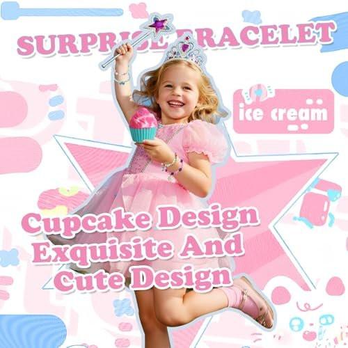 Badebomben für Kinder mit Überraschungs-Schmuck im Inneren – 8 Cupcake-Badebomben Geschenkset für Mädchen, Teenager, Ostergeschenk, Geburtstagsgeschenk, handgefertigte Fizz-Bubble-Spa-Badekugeln für Mädchen