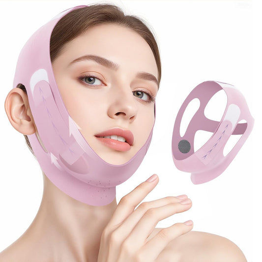 JenChrysm Kinnriemen zum Schlafen – Jawline Shaper mit 3D-Design & Graphen-Material, Doppelkinn-Reduzierer zur Vorbeugung von Erschlaffung & Formung eines V-Linien-Gesichts – Doppelkinn-Entferner – Geschenke für Frauen