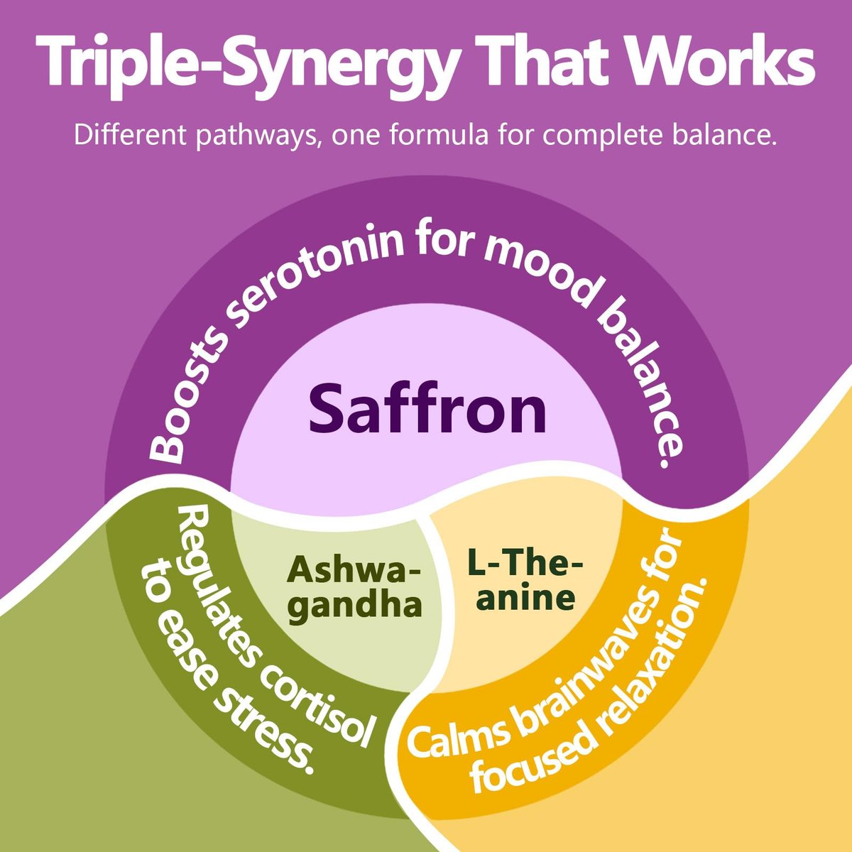 HyberVive Saffron-Komplex mit Ashwagandha & L-Theanin – 368,5 mg – Stimmungsbalance, Stressabbau & geistige Klarheit – Cortisol-Unterstützung für Frauen & Männer, hergestellt in den USA, 90 vegane Kapseln