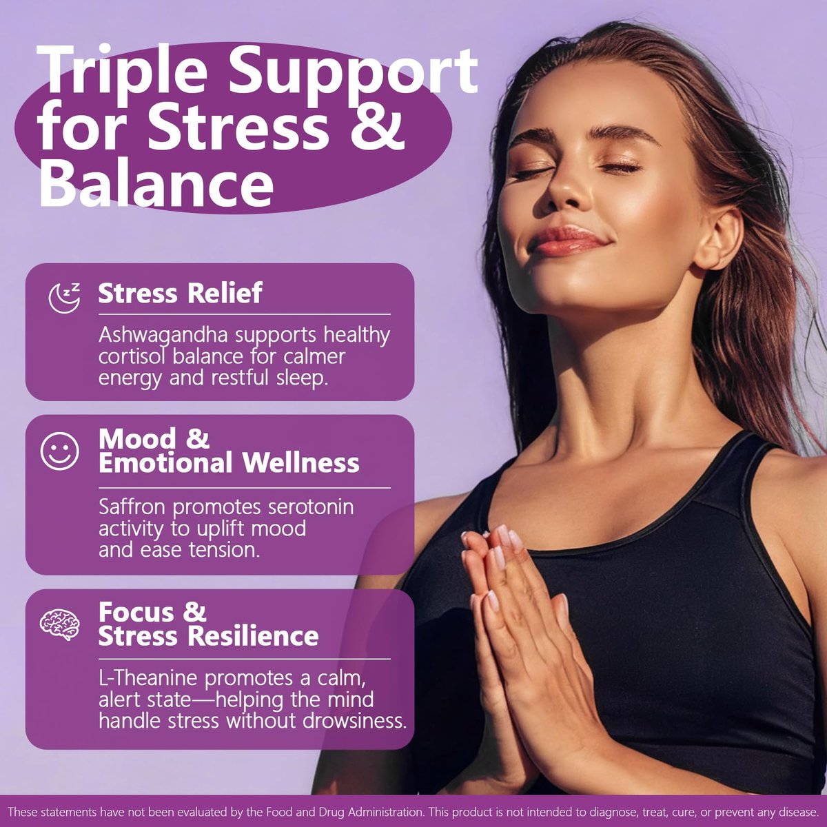 HyberVive Saffron-Komplex mit Ashwagandha & L-Theanin – 368,5 mg – Stimmungsbalance, Stressabbau & geistige Klarheit – Cortisol-Unterstützung für Frauen & Männer, hergestellt in den USA, 90 vegane Kapseln