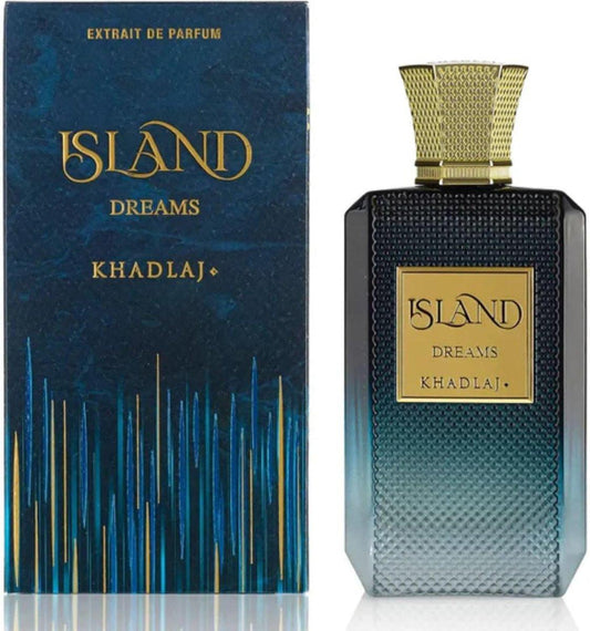 Khadlaj Island Dreams – Fruchtig, Blumig, Holzige, Moschus – Extrait de Parfum Lang anhaltender Duft für Unisex, 3,4 Unzen