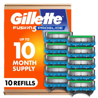 Gillette Fusion5 ProGlide Herren 5-Klingen-Rasierer Klingen Nachfüllpackung mit Präzisionstrimmer, 10 Stück