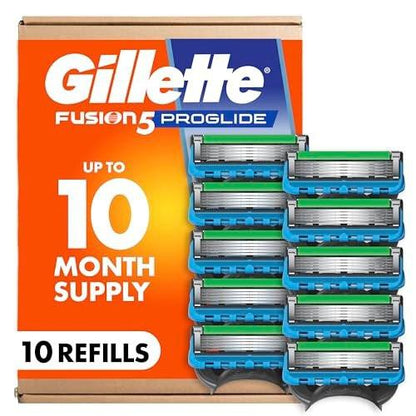 Gillette Fusion5 ProGlide Herren 5-Klingen-Rasierer Klingen Nachfüllpackung mit Präzisionstrimmer, 10 Stück