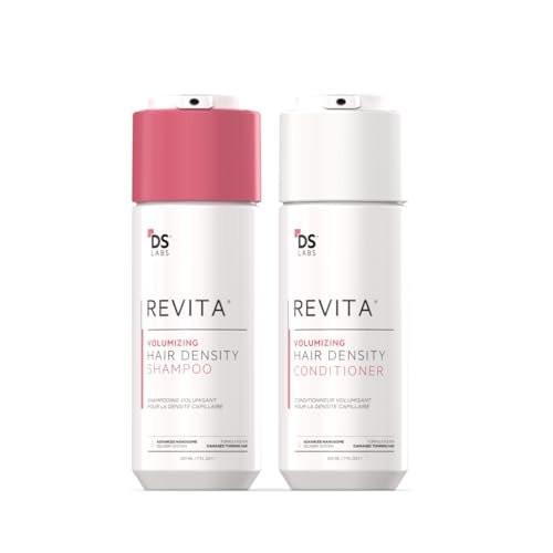 DS Labs Revita Volumizing Shampoo & Conditioner Set für feines, flaches, dünner werdendes Haar – Gewichtsloser Ansatzlift, unterstützt Haardichte, sulfatfrei, farbsicher (205 ml pro Flasche, 2er-Pack)