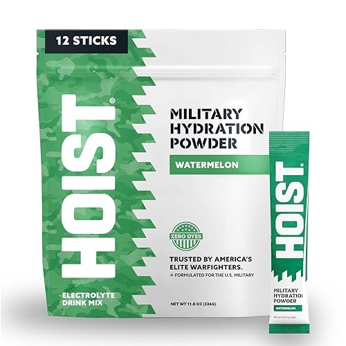 HOIST Electrolyte Drink Mix Pulversticks – Schnelle Rehydrierung, Militärische Hydratationsformel – Wassermelone (12 Einzelportionen)