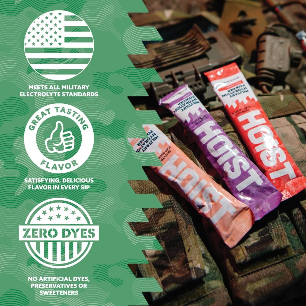 HOIST Electrolyte Drink Mix Pulversticks – Schnelle Rehydrierung, Militärische Hydratationsformel – Wassermelone (12 Einzelportionen)