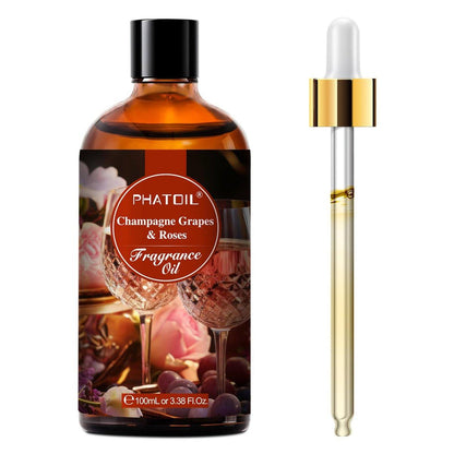 PHATOIL Champagner Rosen Duftöl für Aromatherapie, 100ml – Ätherisches Öl für Diffuser, Yoga, Hautpflege, DIY Kerzen- und Seifenherstellung